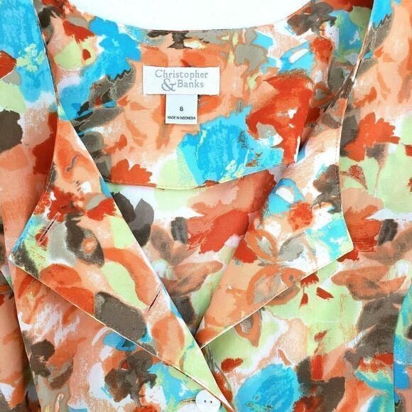 Y2K Multicolor Midi Dress Buttons Front Tie Waist Sleeveless Tie Waist Prairie - Picture 4 of 11